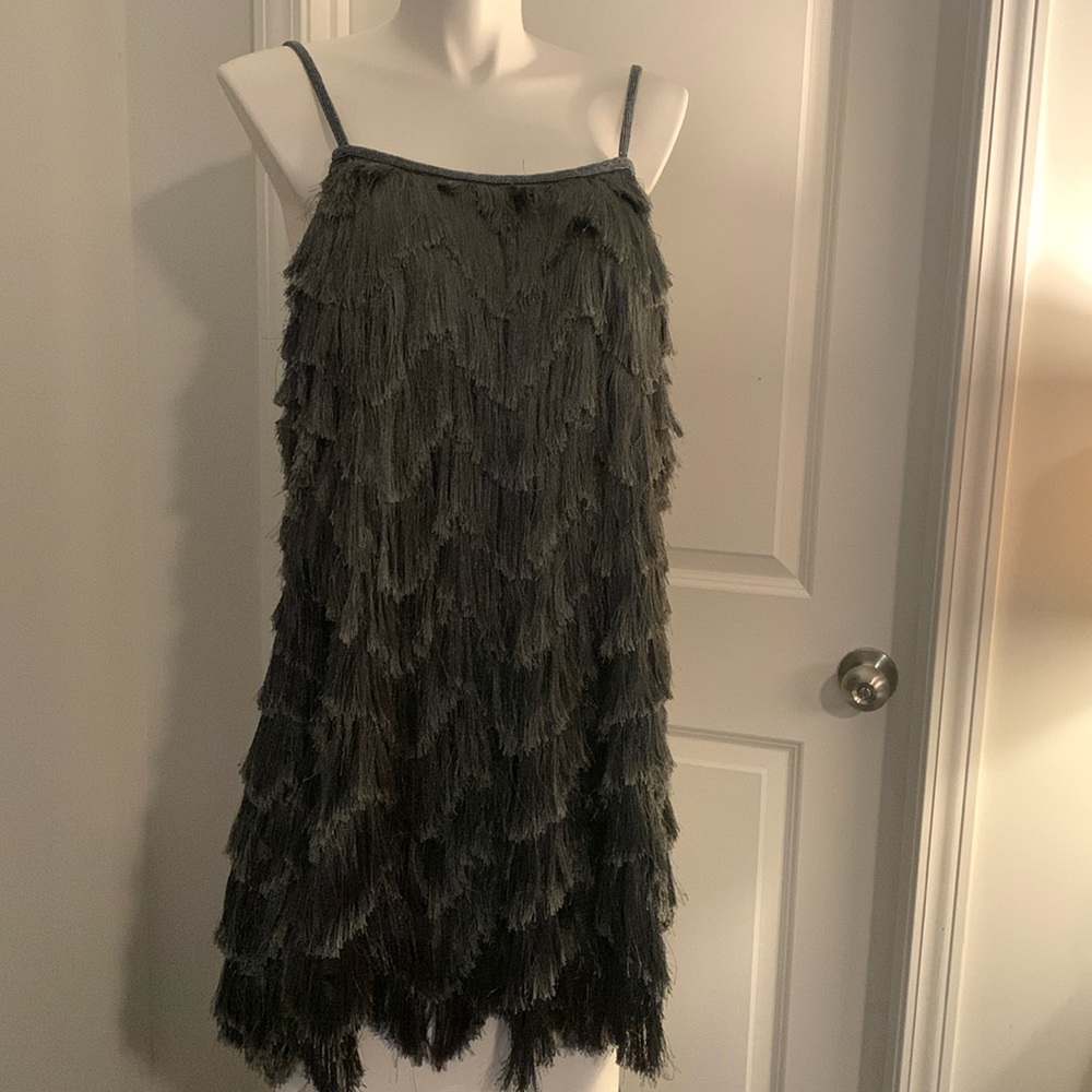 Anthropologie 2X Fringed Mini Dress